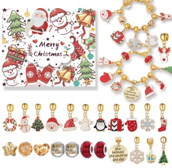 

gold christmas gift box bracelets set diy beaded beads handmade jewelry advent christmas tree bracelet for men women girls kids4785997, Silver