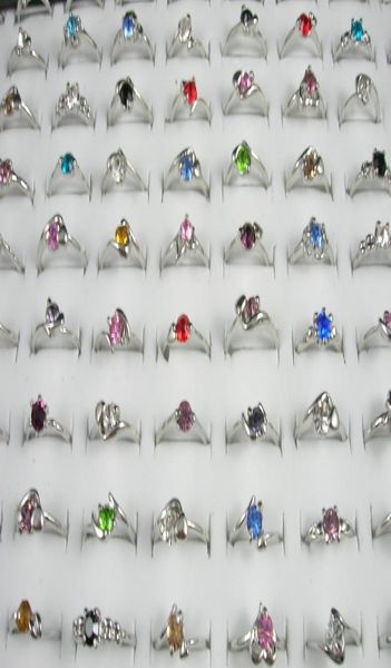 

fashion mix lots classic fashion rhinestone rings for women and girls whole jewelry 75pcslot1237249, Golden;silver