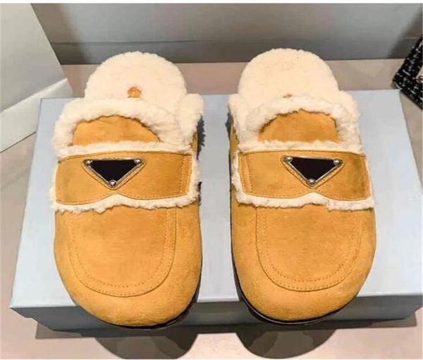 

designer luxury women love cotton slippers lady slipper wool slide winter fur fluffy furry letters sandals warm comfortable slides9485976, Black