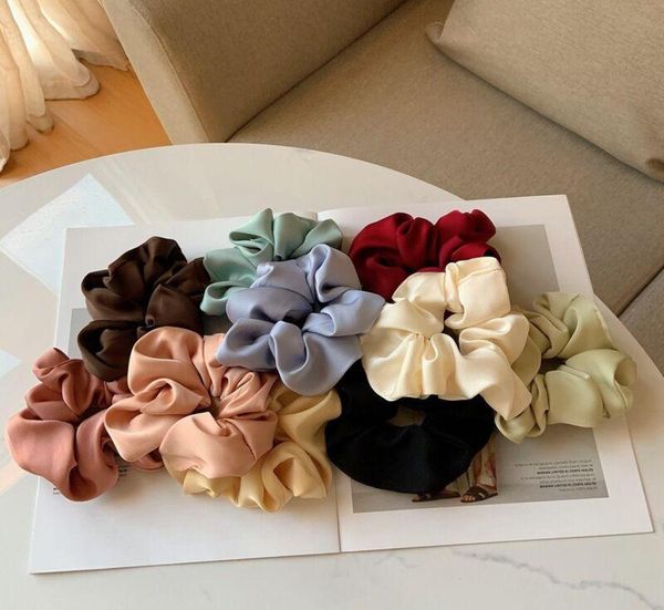 

new large bows scrunchies silk ponytail holder hair accessories elastic bands grip loop scrunchy gum1495227, Slivery;white