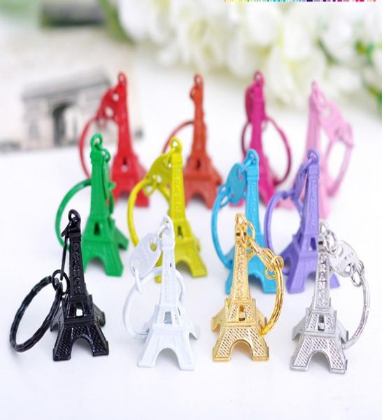 

metal tower keychain candy color mini e iffel keyring advertising promotion service equipment8067167, Silver