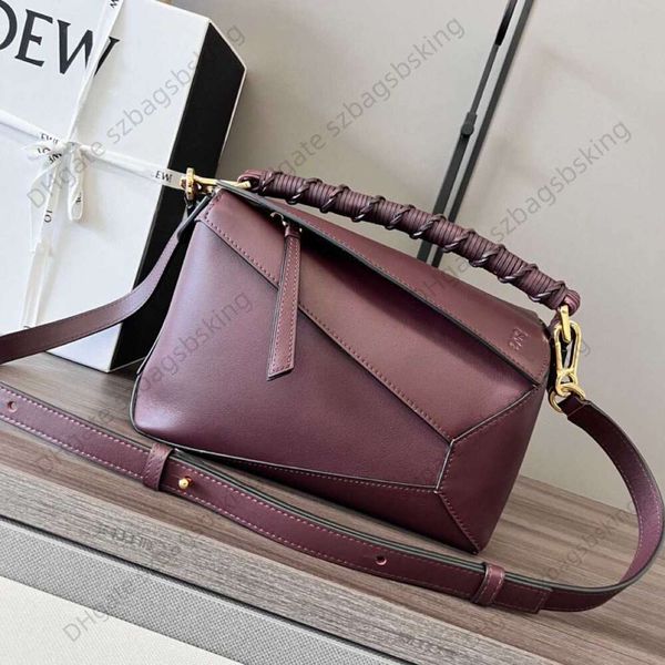 

new puzzle napa cowhide cut geometric lines crossbody bag one shoulder handbag