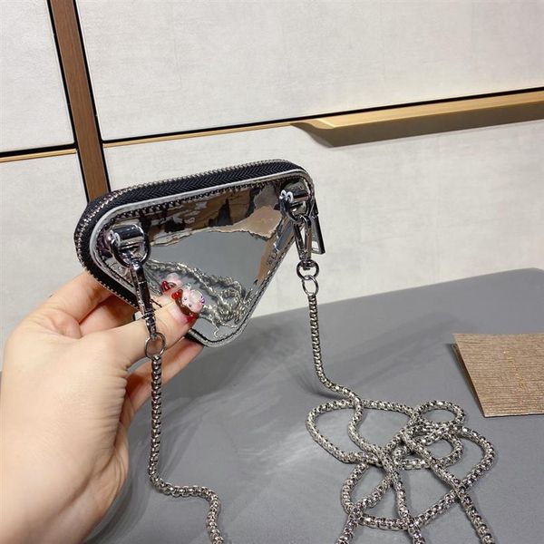 

2021 new fashion trend mini triangle bag exquisite change purse fashionable gadget lady single shoulder oblique straddle bag size 203u