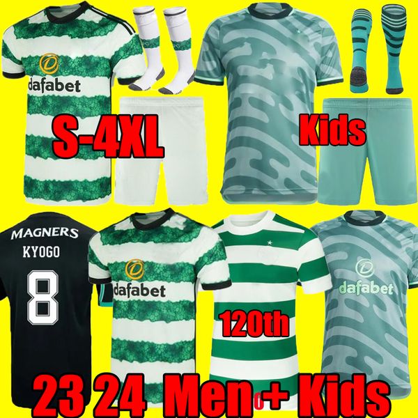 

3xl 4xl 23 24 celtic soccer jerseys home away kyogo edouard 2023 elyounoussi turnbull ajeti christie jota griffiths forrest 2023 2024 men ki, Black;yellow