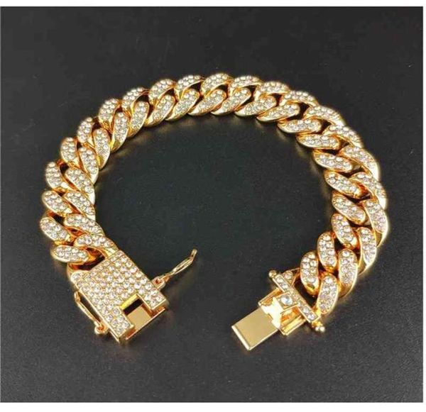 

special offer bracelet jewelry 12mm thick diamond hiphop hip hop trendsetter cuba chain fashion gift270m3344544, Golden;silver