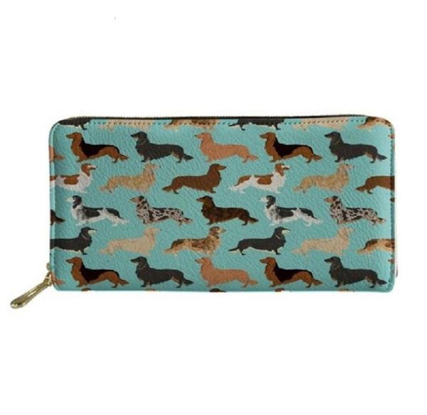 

wallets brand design woman large pu leather wallet cute 3d dachshund dogpuppy pattern zipper purse casual coin card holder murse 8661144, Red;black