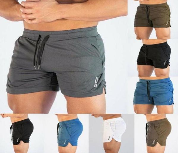 

mens running shorts breathable clothing new gym training shorts workout sports clothing fitness running short4114068, Black;blue