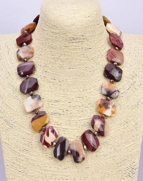 

guaiguai jewelry natural mookaite jasper stone rec necklace handmade for women real jewlery lady fashion jewellery38915036762034, Silver