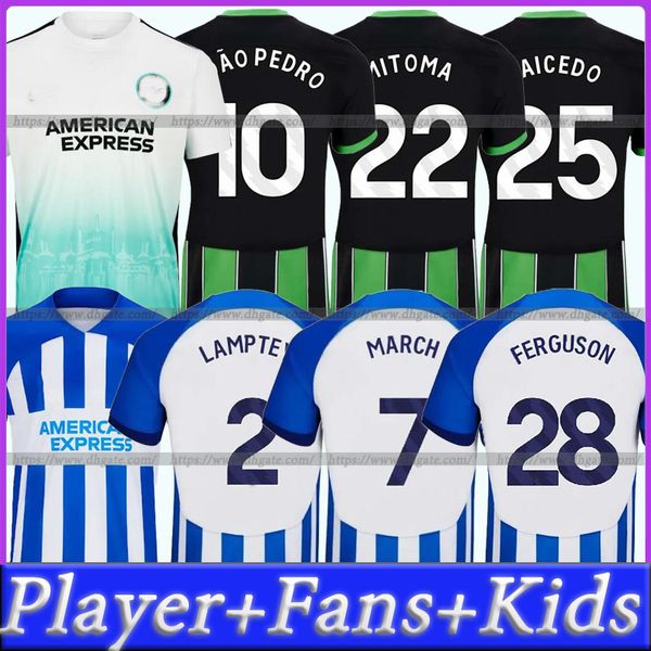 

23/24 maupay mitoma bhafc soccer jerseys gross 2023 2024 veltman seagulls football shirt march alzate propper undav lamptey ferguson caicedo, Black;yellow