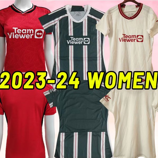 

women 23 24 sancho soccer jerseys b.fernandes rashford football shirt 2023 2024 mans utds martinez casemiro antony manchesters garnacho moun, Black;yellow