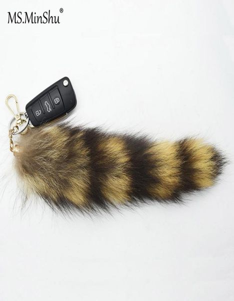 

natural raccoon fur tail keychain america raccoon fur tail natural color fullly pompom keychain bag charm fox fur tail charm4819224, Silver