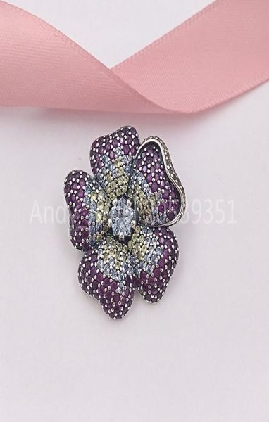

andy jewel authentic 925 sterling silver beads glorious bloom pendant and brooch charms fits european style jewelry bracelets & necklace 397, Black