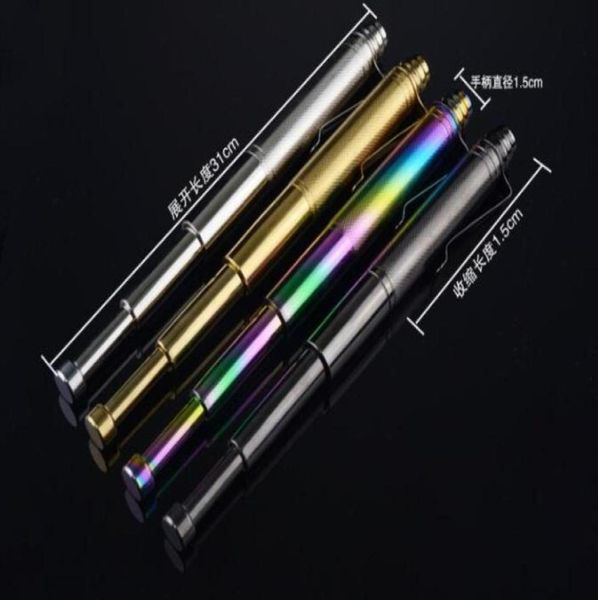 

protective gear savage defense stainless steel rejection stick three extendable batons car selfdefense stick imitation plastic st37418211, Silver