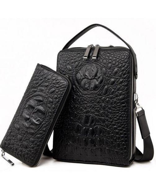 

factory whole men bag leisure fashion handbag leather crocodile embossed leathers shoulder bags man fashions handbags5701818