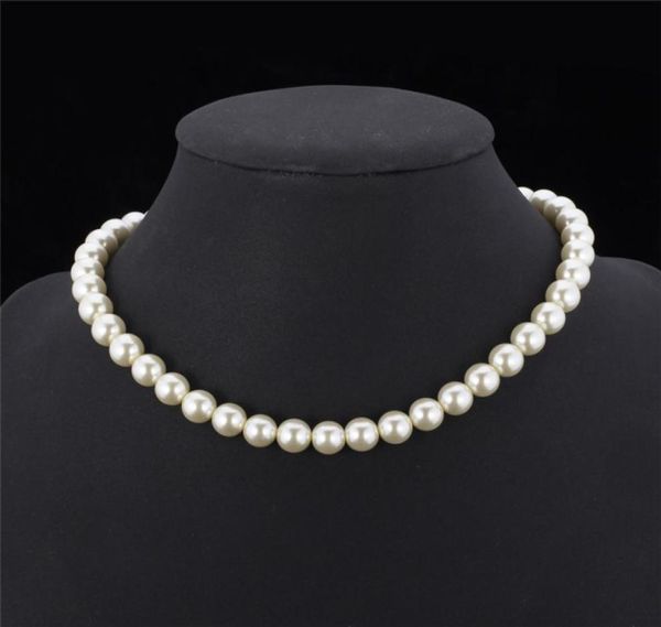 

synthetic pearl necklace for women 2015 new trendy resizable luxury whiteblack beaded necklace3203834, Silver