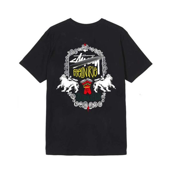 

designer casual hip hop lettering short sleeves stussys womens dice printed tshirts round neck pullover couples tee cotton high street shir, White;black