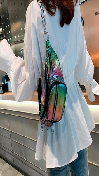 

women waist bag waterproof streetwear belt bags fanny pack girls sling bags holographic phone pouch sports bag heuptasje16601388
