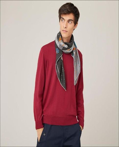 

scarves hand rolled silk scarf men male edge scarfs satin 90x90 designer neck5671138, Blue;gray