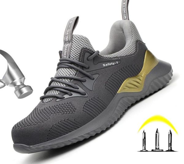 

safety work shoes boots for men women steel toe cap boots antismashing nonslip construction indestructible industrial sneakers8994717, Black