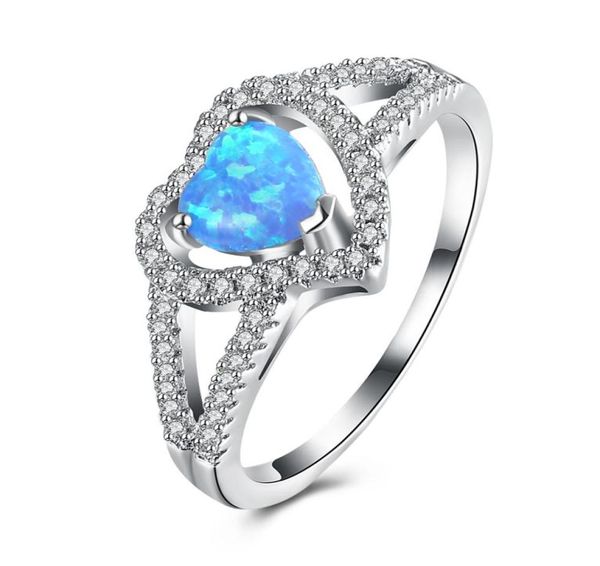 

silver plated claw inlay rainbowwhite pinkocean blue fire opal rings size 67892873831, Golden;silver
