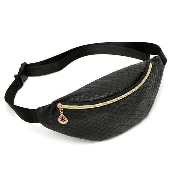 

women bum adjustable belt bag fanny pack pouch travel hip purse waist festival money belt leather holiday wallet black gold2501118