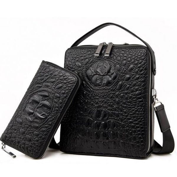 

factory whole men bag leisure fashion handbag leather crocodile embossed leathers shoulder bags man fashions handbags258t