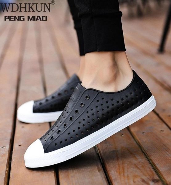 

2020 frank native men summer clogs sandals couple slipproof soft sandalias hombre hollowout beach shoes waterproof 3645 y5637267, Black