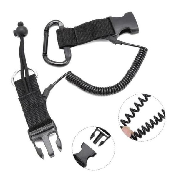 

pool accessories nylon buckle retractable waterproof lanyard elastic durable coil scuba diving camera quick release buckled dive2540467