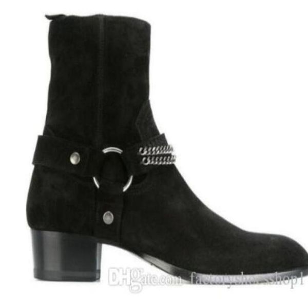 

2019 handmade vintage men fashion boots leather suede rome style man ankle boots zipper autumn winter male boots shoes9040631, Black