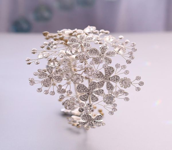 

trixy h273 delicate bridal headband wedding hair jewelry sparkly wedding tiara and crown floral headpieces for bride bridesmaids w8075263, White;golden