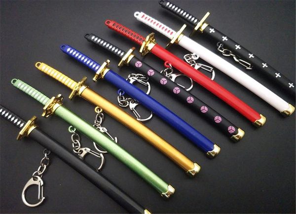 

anime eight styles soro roronoa katana sword for men women sabre sheet long mes sachs car keychain q0531814324, Silver