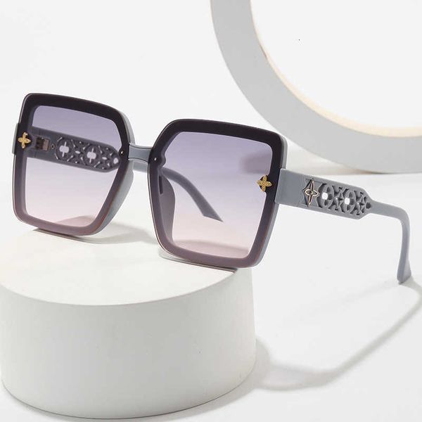 

sunglasses polarized women's advanced sense large frame hollow out 2023 new fashion street p summer uv protection, White;black