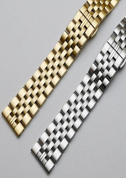 

watch bands stainless steel strap bracelet 14mm 16mm 18mm 19mm 20mm 21mm women men solid metal brushed band for gear s38585381, Black;brown