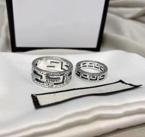 

2022 fashion rings vintage great wall pattern designer trendy 925 silver ring for women wedding rings men jewelry no box2001660