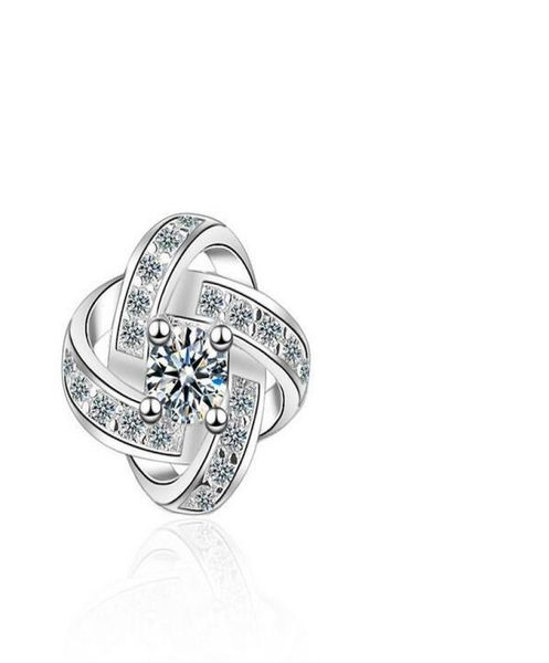 

women 925 silver plated ear stud zircon crystal rhinestone earring clovers zircon earrings for women ear jewelry epacket6581721, Golden;silver