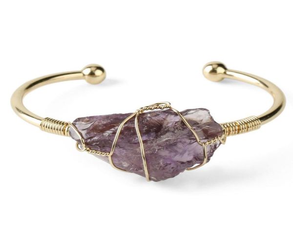 

open crystal large irregular crystal winding charm bracelets women bangles gold plated metal wire bind jewelry ne12124333061, Black