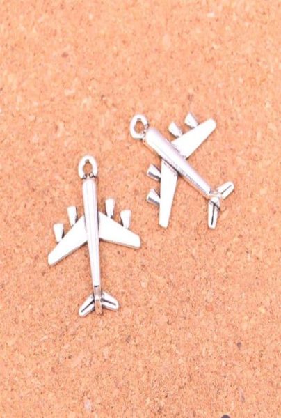 

88pcs charms airplane plane antique silver plated pendants making diy handmade tibetan silver jewelry 27 21mm270m4366106, Bronze;silver