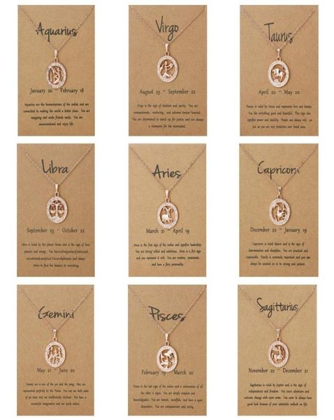 

3d 12 zodiac sign constellations pendants necklaces for women men silver gold male jewelry fashion birthday gifts9881397