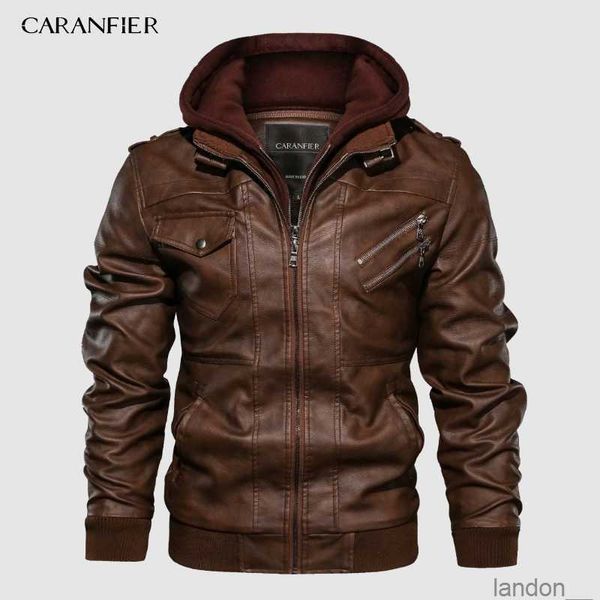 

men's leather faux leather caranfier mens pu hooded jackets coats motorcycle biker faux leather jacket men classic winter jackets cloth, Black