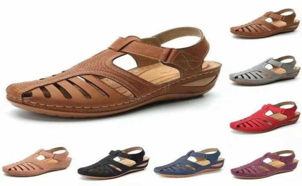 

women sandals vintage polka dot summer shoes antislip roundtoe slanted heel comfortable girl039s sandals 21030622531733041890, Black