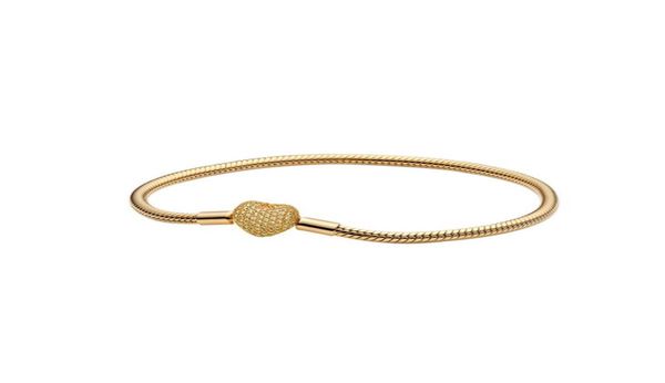 

yellow gold plated love heart clasp charms bracelet women wedding designer jewelry original box for p sterling silver 2785537, Golden;silver