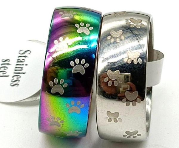 

whole 30pcs mix pet lovers 316l band stainless steel rings claw rings55131695869146, Silver