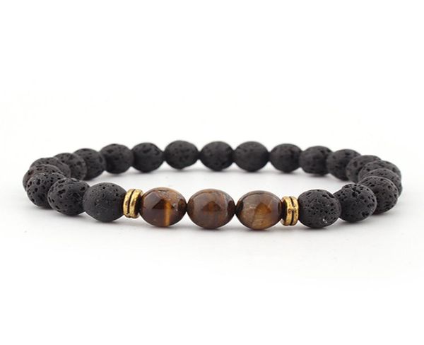 

12 constellation natural black onyx 10mm lava tiger eye stone beads men bracelet leo lovers energy strand pulseras1128755