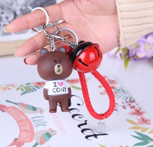 

original design young ladies students fashion accessories pu leather cord enamel doll bag charm keychain for gift8136806, Silver