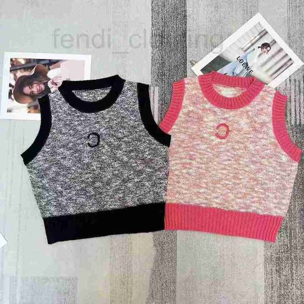 

women's tanks & camis designer 2023 summer new round neck slim fit blended yarn embroidery knitted sleeveless short tank 3shx, White