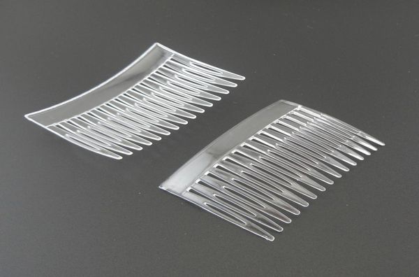 

20pcs 46cm69cm 15teeth clear flat plain plastic hair comb for diy hair accessoriesside combs diy crown tiara7918664, White;golden