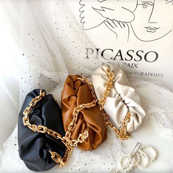

botegss ventss pouch evening bags for sale new style thick chain bag in the summer of 2023 womens cloud pleated underarm with bar singleshou