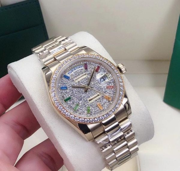 

luxury designer classic fashion automatic watch dial set with diamond size 36mm sapphire glass waterproof feature christmas gift3534249, Slivery;golden