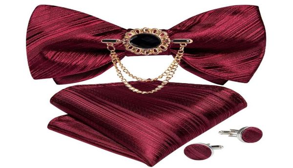 

bow ties mens bowtie classic red fashion wedding party formal satin gift pattern multicolor adjust neck tie pocket square se3869058, Black;gray