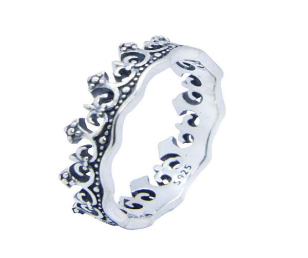

size 610 lady girls 925 sterling silver ring jewelry s925 punk style cycle crown ring283s8517372